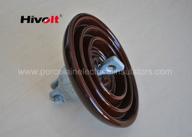 11 Kv 33 Kv Brown Porcelain Suspension Insulator Untuk Jalur Distribusi