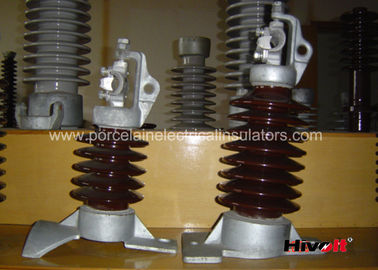 15kV - 25KV Brown Color Line Post Insulator Dengan Clamp Top Dan Long Bolt