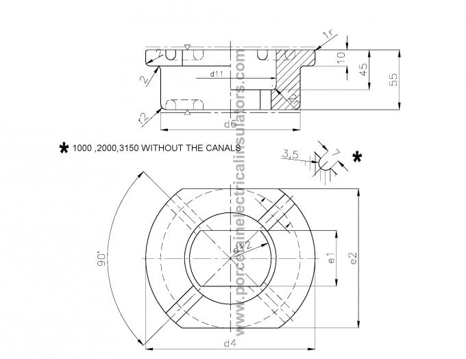 B-42539 LV transformator bushing insulator drawing